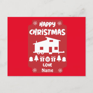 Happy Tiny House Kerstmis Briefkaart