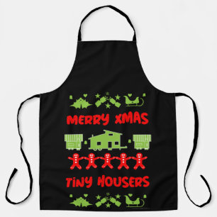 Happy Tiny House Kerstmis Schort