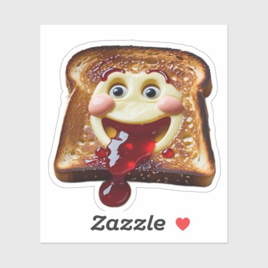 Happy Toast met Jam Sticker | Druppelende gelei &  (Vel)