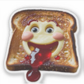 Happy Toast met Jam Sticker | Druppelende gelei &  (Voorkant)
