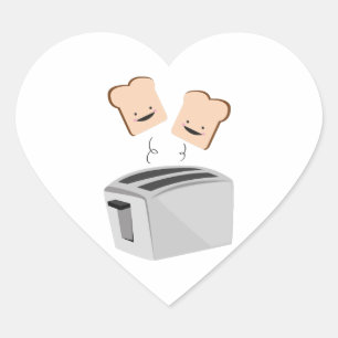 Happy Toaster Hart Sticker