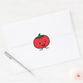 Happy Tomato Red Vegetable Fruit Ronde Sticker (Envelop)