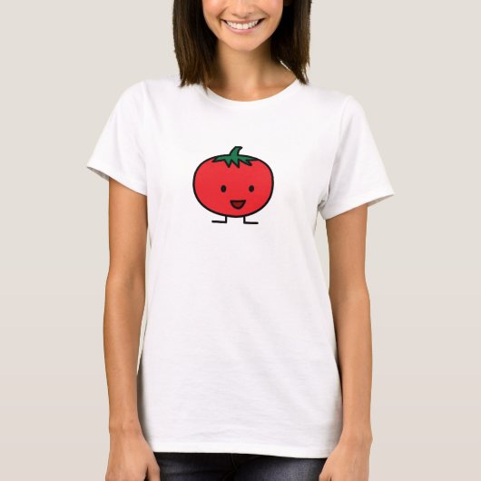 Happy Tomato Red Vegetable Fruit T-shirt (Voorkant)