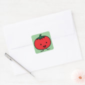Happy Tomato Red Vegetable Fruit Vierkante Sticker (Envelop)