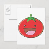 Happy Tomato Smiling Briefkaart (Voorkant / Achterkant)