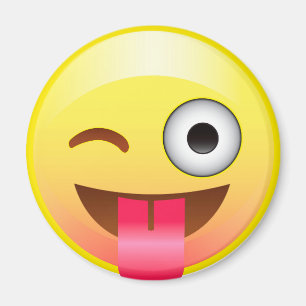 Happy Tongue Wink Emoji Funny Face Magnet Magneet