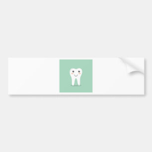 Happy Tooth cartoon tandarts die tandenborstel bor Bumpersticker
