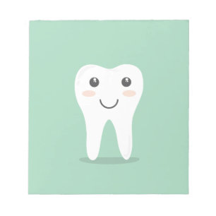 Happy Tooth cartoon tandarts die tandenborstel bor Notitieblok