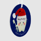 Happy Tooth in Santa Hat Kerstmis   Ornament (voorkant)