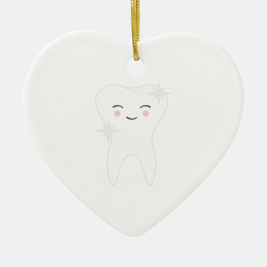 Happy Tooth Keramisch Ornament (Voorkant)
