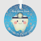 Happy Tooth White Kerstmis Ornament (achterkant)