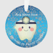 Happy Tooth White Kerstmis Ornament (voorkant)