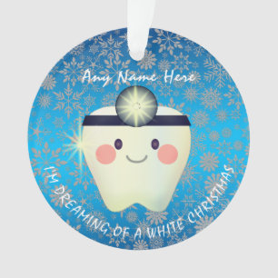 Happy Tooth White Kerstmis Ornament