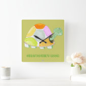 Happy Tortoise Vierkante Klok (Huis)