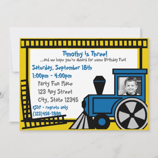 Happy Tracks Railroad Invitation (Devant)