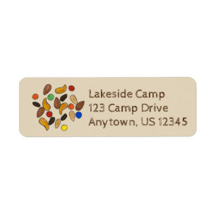 Happy Trails Summer Camp Camping Trail Mix Nuts Etiket