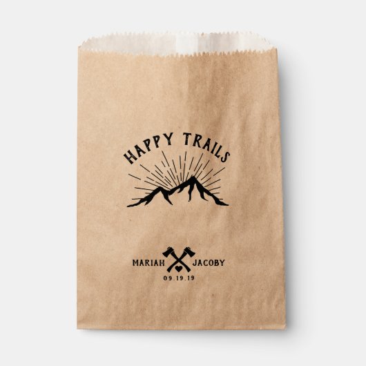 Happy Trails Wedding Favor DIY Trail Mix Bedankzakje (Voorkant)
