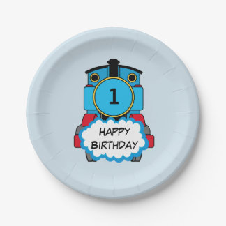 Happy Train boy birthday plate Papieren Bordje