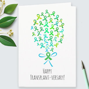 Happy Transplant-versary Custom Jubileum Gevouwen Notitiekaartje
