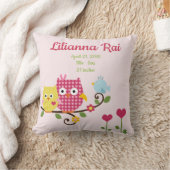 Happy Tree Owens sur Branch Keepsaké Coussin (Couverture)
