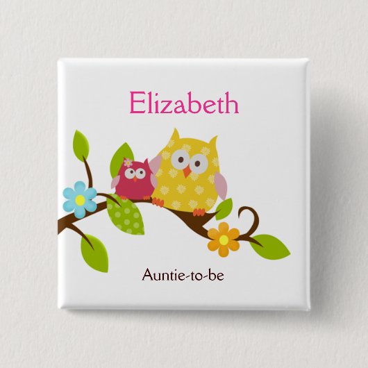 Happy Tree Owls Button (Voorkant)
