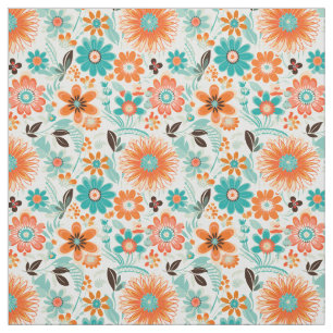 Happy Trendy Retro Floral Stof