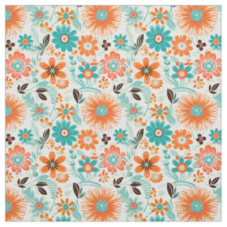Happy Trendy Retro Floral Stof