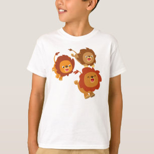 Happy Trio van Cute Cartoon Lions Children T-Shirt