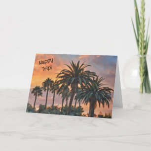 Happy Trip Vakantie Palm Trees Art Kaart