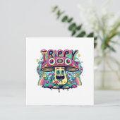 Happy Trippy Mushroom Kaart (Staand voorkant)