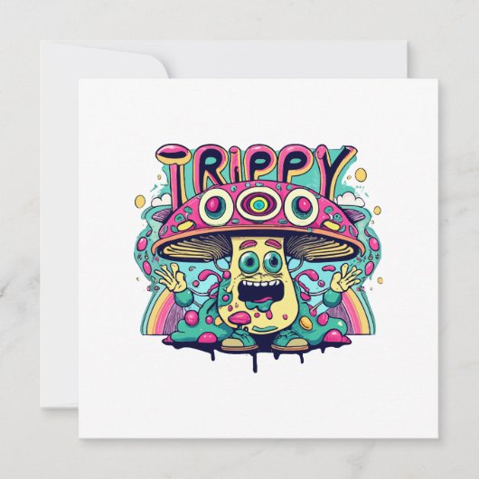Happy Trippy Mushroom Kaart (Voorkant)