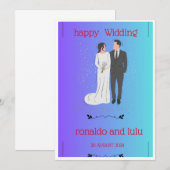 HAPPY TROUWEN KAART (Voorkant / Achterkant)