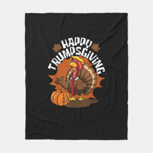 Happy Trumpsgiving Funny Thanksgiving Trumpkin Ver Fleece Deken