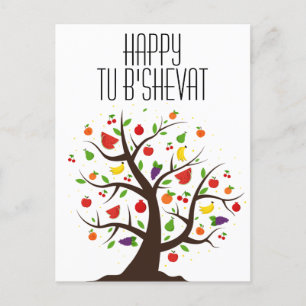 Happy Tu B'Shevat Fruitboom Briefkaart