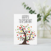 Happy Tu B'Shevat Fruitboom Briefkaart (Staand voorkant)