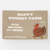 Happy Turkey Boerderij Vogels Te Koop Bruin Bedrij Spandoek (Horizontaal)