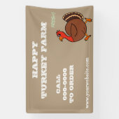 Happy Turkey Boerderij Vogels Te Koop Bruin Bedrij Spandoek (Verticaal)