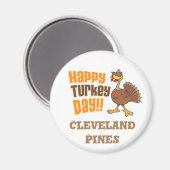 Happy Turkey Day Cleveland Pines Magneet (Voorkant / Achterkant)