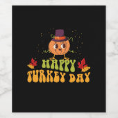 Happy Turkey Day herfst Thanksgiving dag Special Wijn Etiket (Enkel label)