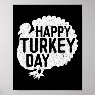 Happy Turkey Day Mannen Vrouwen Kinder Familie Tha Poster