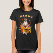 Happy Turkey Day Pitbull Thanksgiving Day T - shir T-shirt (Voorkant)