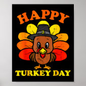 Happy Turkey Day Shirt Schattige Little Pilgrim Th Poster (Voorkant)