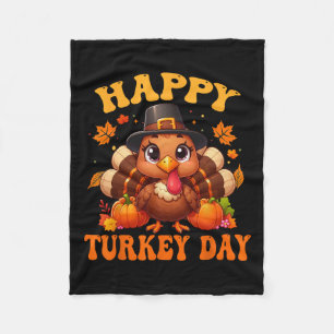 Happy Turkey Day Shirt voor vrouwen Happy Thanksgi Fleece Deken