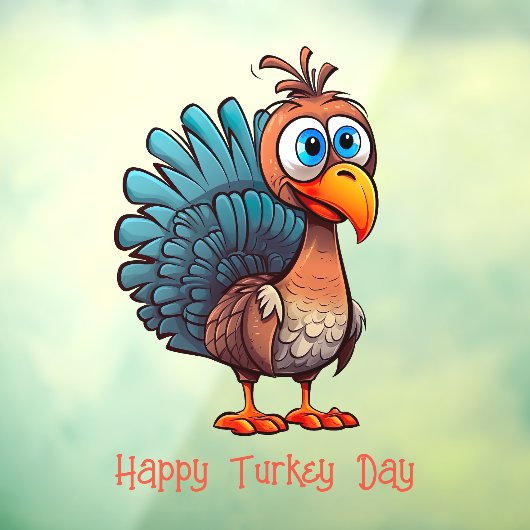 Happy Turkey Day Window Cling Raamsticker (Vel 3)