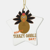 Happy Turkey Gobble Day Thanksgiving Keramisch Ornament (Links)