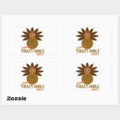 Happy Turkey Gobble Day Thanksgiving Rechthoekige Sticker (Vel)
