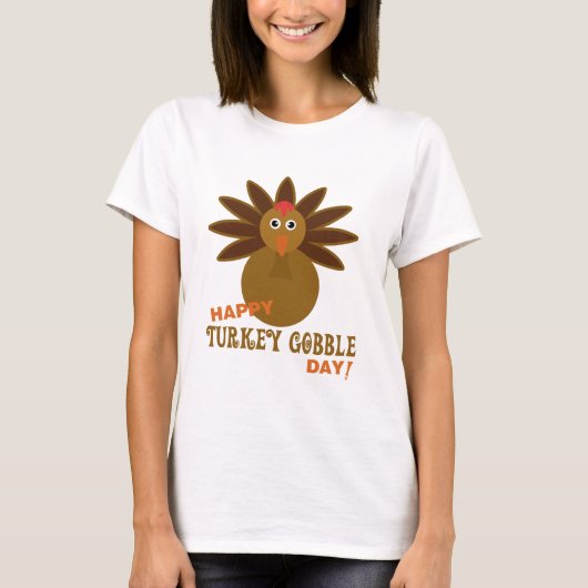 Happy Turkey Gobble Day Thanksgiving T-shirt (Voorkant)