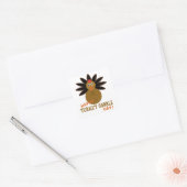 Happy Turkey Gobble Day Thanksgiving Vierkante Sticker (Envelop)