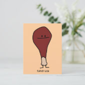 Happy Turkey Leg Drumstick-eiwit Briefkaart (Staand voorkant)