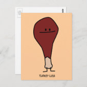 Happy Turkey Leg Drumstick-eiwit Briefkaart (Voorkant / Achterkant)